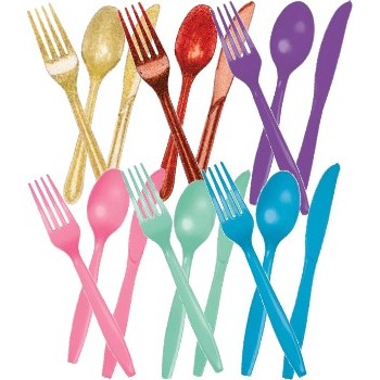 Touch of Color plastic cutlery